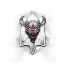 Witcher silver sword with Witcher medallion  tattoo design idea