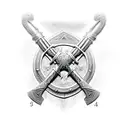 Witcher silver sword with Witcher medallion  tattoo design idea