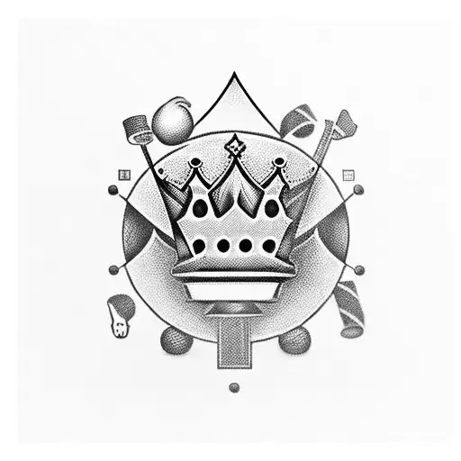 A King and ace of cards, golfball(s) and tee(s), and somehow bringing basketball into the mix?  tattoo design idea