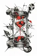 hourglass in a black hole tattoo design idea