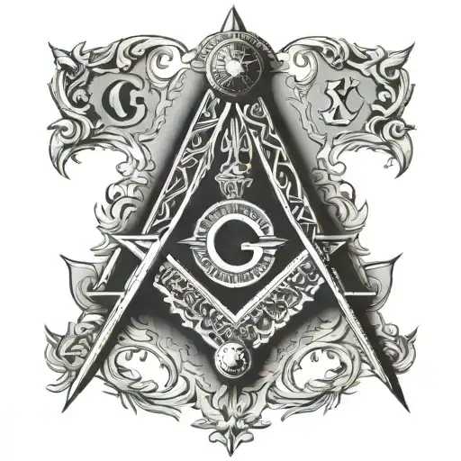 Masonic symbols such as the square and compass tattoo design idea