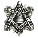 2" Masonic square and compass with shading tattoo design idea