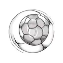 Soccer Ball orbiting like saturn tattoo design idea