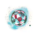 Soccer Ball orbiting like saturn tattoo design idea