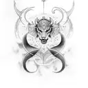 create a tattoo image which have zodiac of gemini leo and pisces tattoo design idea