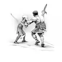 David fighting Goliath  tattoo design idea