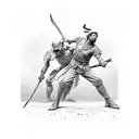 David fighting Goliath  tattoo design idea