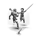 David fighting Goliath  tattoo design idea