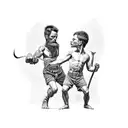 David fighting Goliath  tattoo design idea