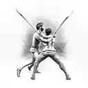 David fighting Goliath  tattoo design idea