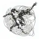 Abstract representation of desire and movement tattoo design idea