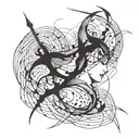 Abstract representation of desire and movement tattoo design idea