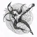 Abstract representation of desire and movement tattoo design idea