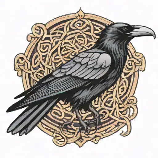 raven Celtic hamer tattoo design idea