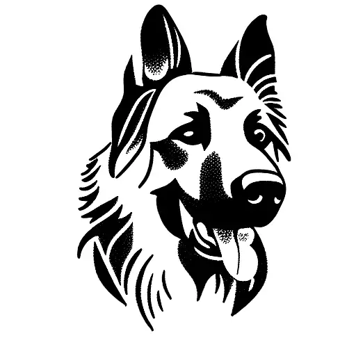 German shepherd, cocker spaniel, labrador retriever tattoo design idea