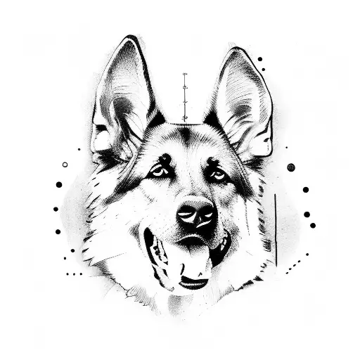 German shepherd tattoo design idea