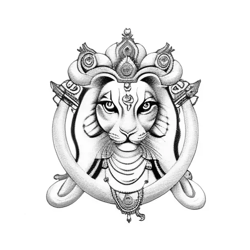 goddess durga tattoo design idea