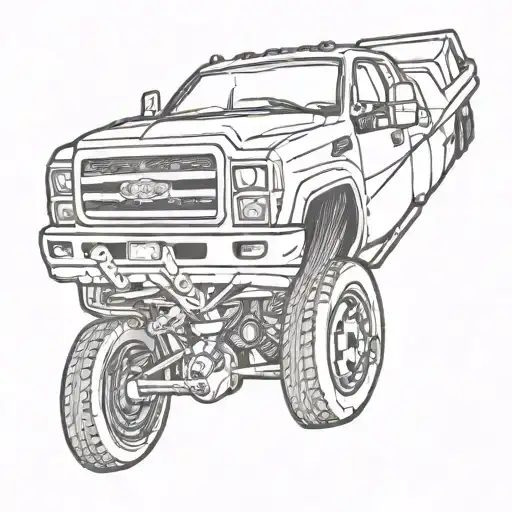 negative pick up truck outline tattoo tattoo design idea