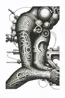 sleeve for arm tattoo paul booth style  and biometric  tattoo design idea