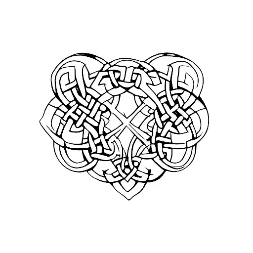 Celtic knot with heart  tattoo design idea