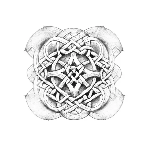 Celtic knot with heart  tattoo design idea