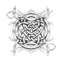 Simple Celtic knot with heart  tattoo design idea