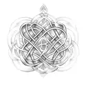 Simple Celtic knot with heart  tattoo design idea