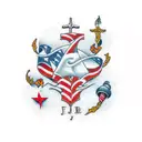 initials E J tattoo design idea