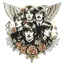 The Beatles and three daughters  tattoo design idea
