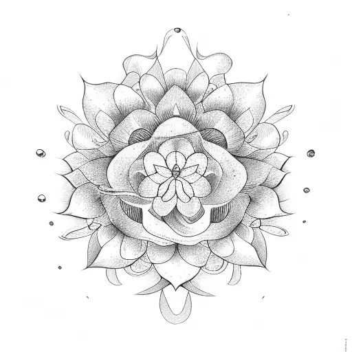 Time money flower tattoo design idea