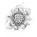 Time money flower tattoo design idea