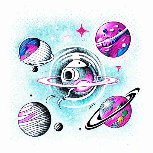 space tattoo design idea