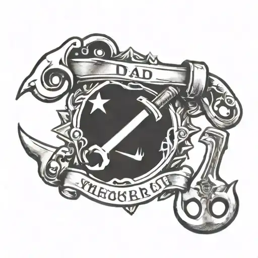 wrench memorial tattoo for dad tattoo design idea