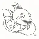 deep angler fish tattoo design idea
