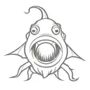 deep angler fish tattoo design idea