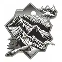 snow mountain tops snowboarding tattoo design idea