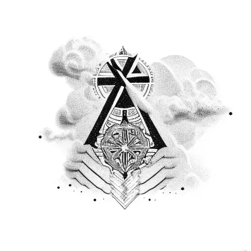 GOD IS GREATER THAN HIGH AND LOW CROSS  tattoo design idea