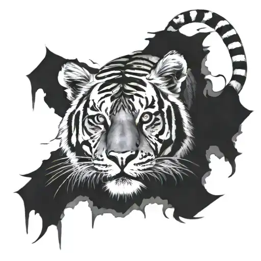 Tiger full body tattoo design idea