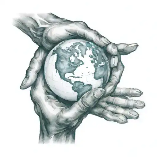 A powerful and determined figure holding a globe in their hands, representing their desire to change the world for the better tattoo design idea