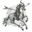 Overcoming adversity with a warrior spirit tattoo featuring a Sagittarius symbol tattoo design idea