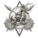 Overcoming adversity with a warrior spirit tattoo featuring a Sagittarius symbol tattoo design idea