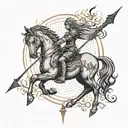 Overcoming adversity with a warrior spirit tattoo featuring a Sagittarius symbol tattoo design idea