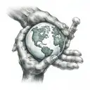 A powerful and determined figure holding a globe in their hands, representing their desire to change the world for the better tattoo design idea