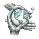 A powerful and determined figure holding a globe in their hands, representing their desire to change the world for the better tattoo design idea