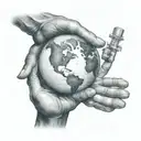 A powerful and determined figure holding a globe in their hands, representing their desire to change the world for the better tattoo design idea