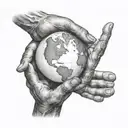 A powerful and determined figure holding a globe in their hands, representing their desire to change the world for the better tattoo design idea