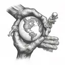 A powerful and determined figure holding a globe in their hands, representing their desire to change the world for the better tattoo design idea