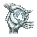A powerful and determined figure holding a globe in their hands, representing their desire to change the world for the better tattoo design idea