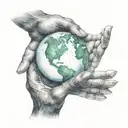A powerful and determined figure holding a globe in their hands, representing their desire to change the world for the better tattoo design idea