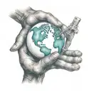 A powerful and determined figure holding a globe in their hands, representing their desire to change the world for the better tattoo design idea